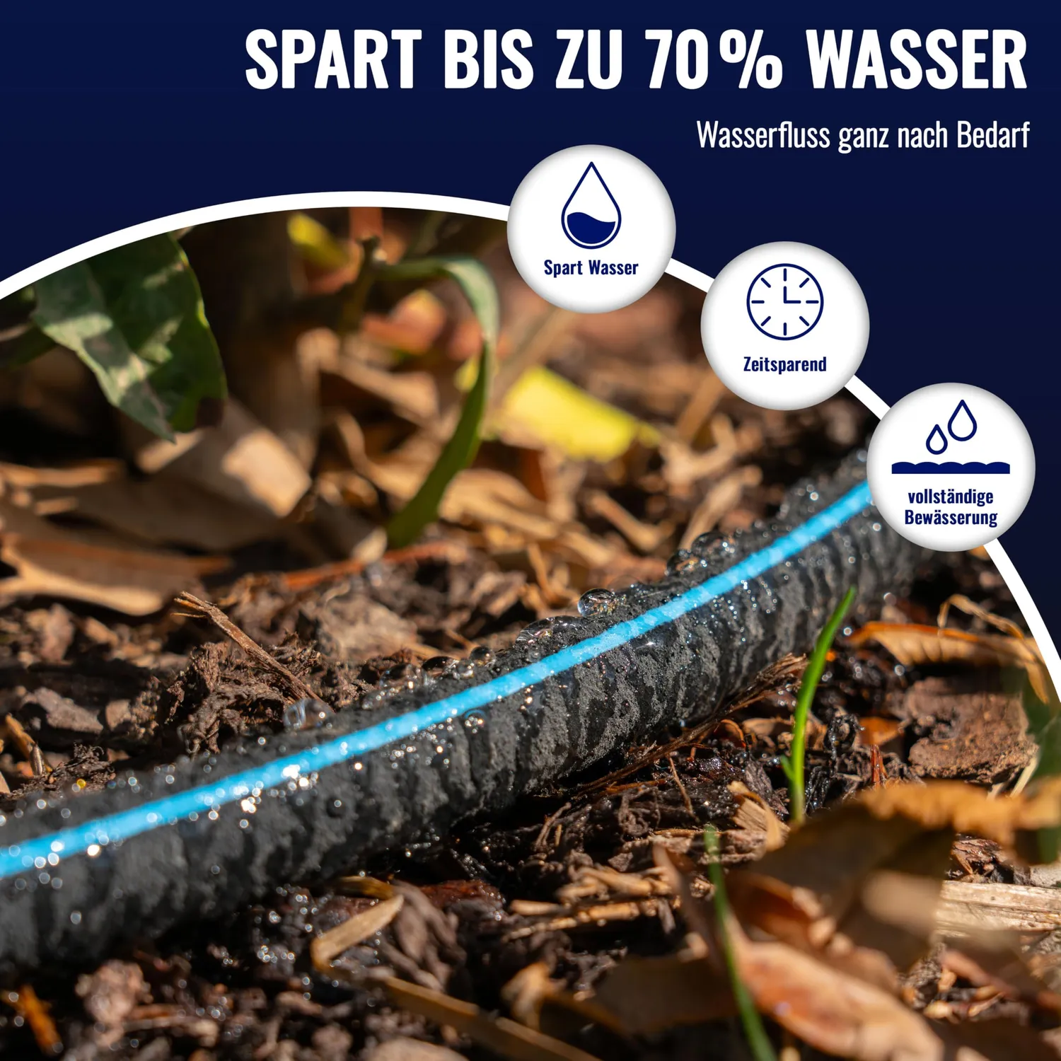 Poppstar Perlschlauch 7,5m Tropfschlauch 1/2 Zoll schwarz