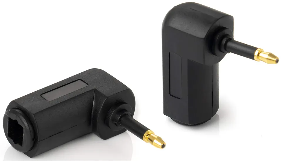 Poppstar Toslink Adapter 90° 2er Set schwarz Mini