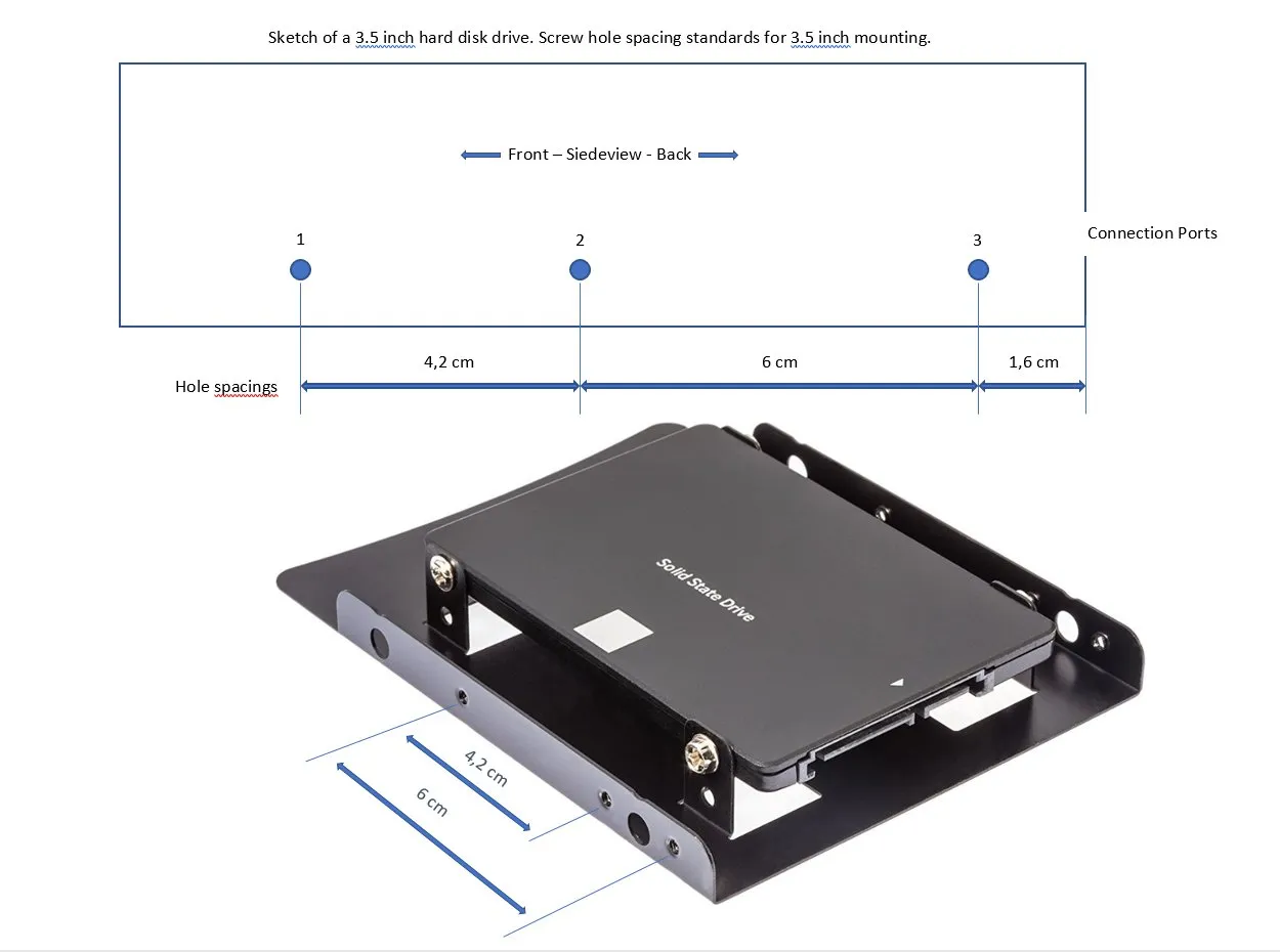 Poppstar SSD Einbaurahmen 2,5 Zoll Kit mit Kabel