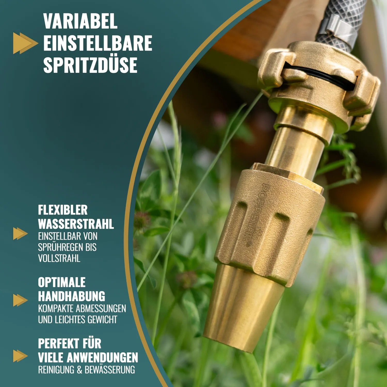 Poppstar Gartenspritze Messing Spritzdüse DN14 robust