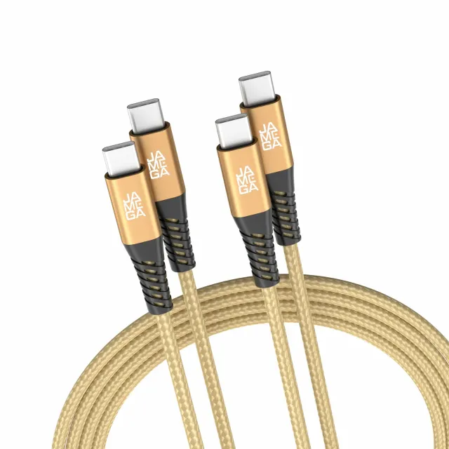 JAMEGA USB-C Kabel 2m Gold 2er Set Lade-Datenkabel