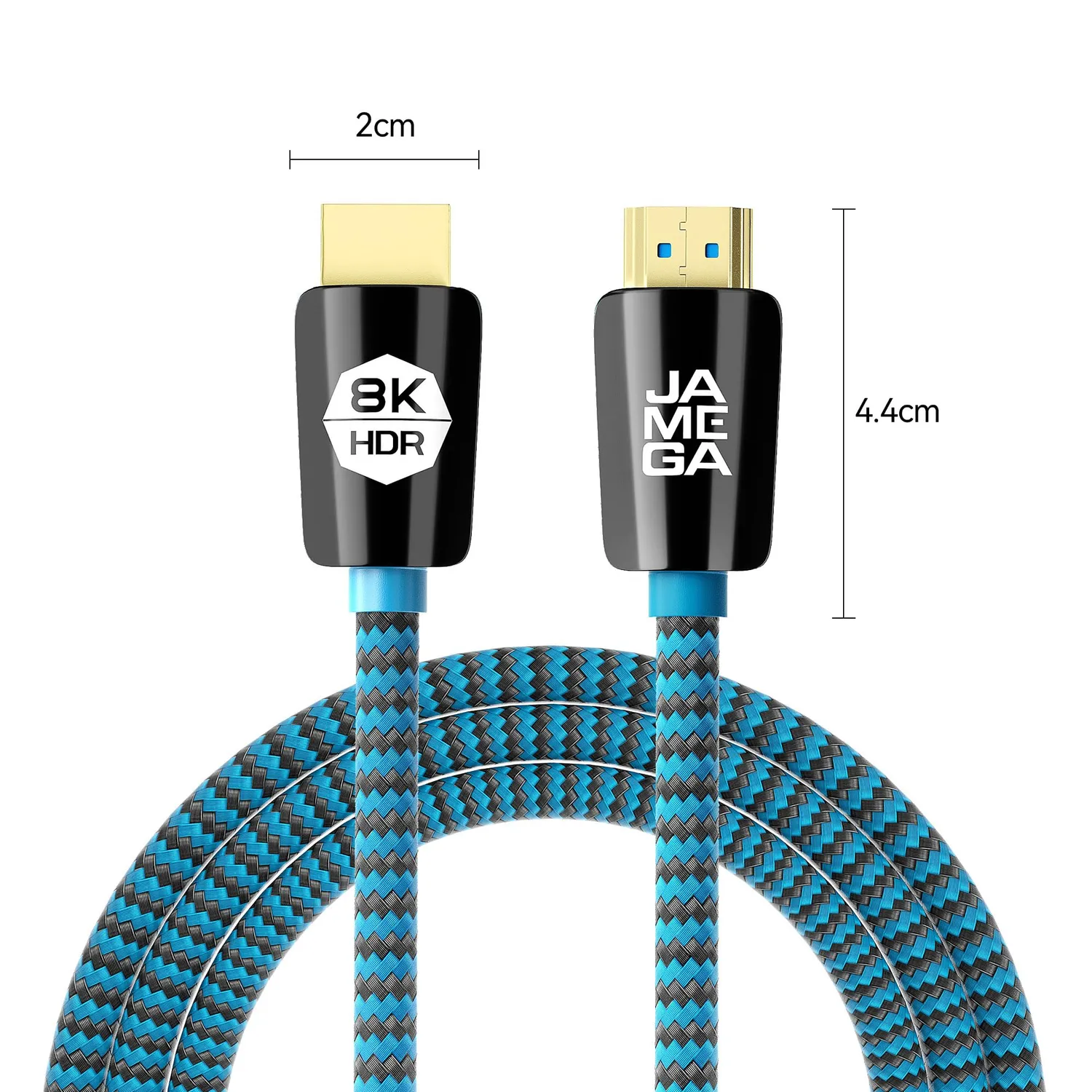 JAMEGA 8K HDMI Kabel 2.1 2m 48Gbps schwarz
