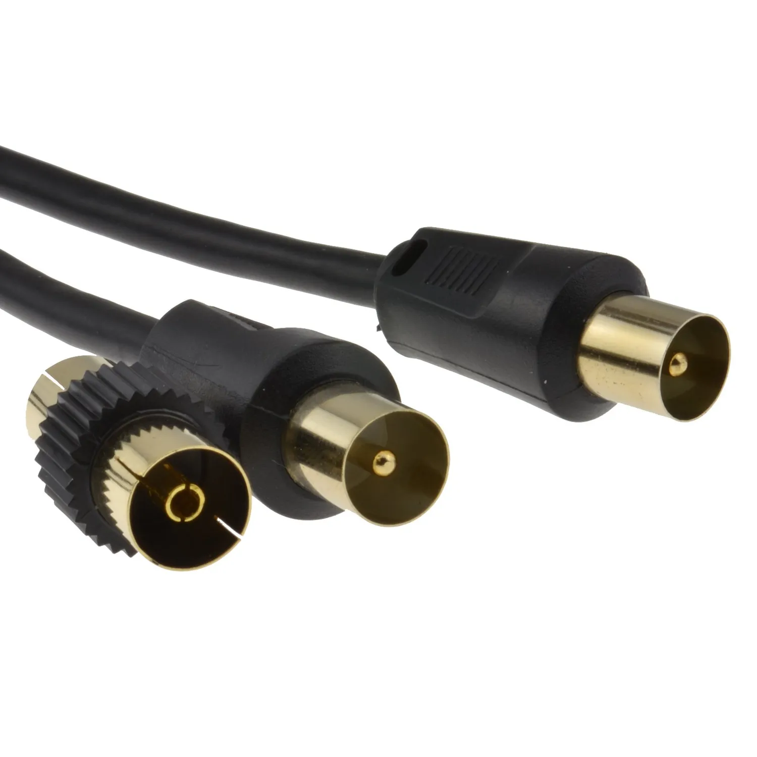 kenable Antennenkabel IEC Stecker-Stecker 5 m weiß Kupplung