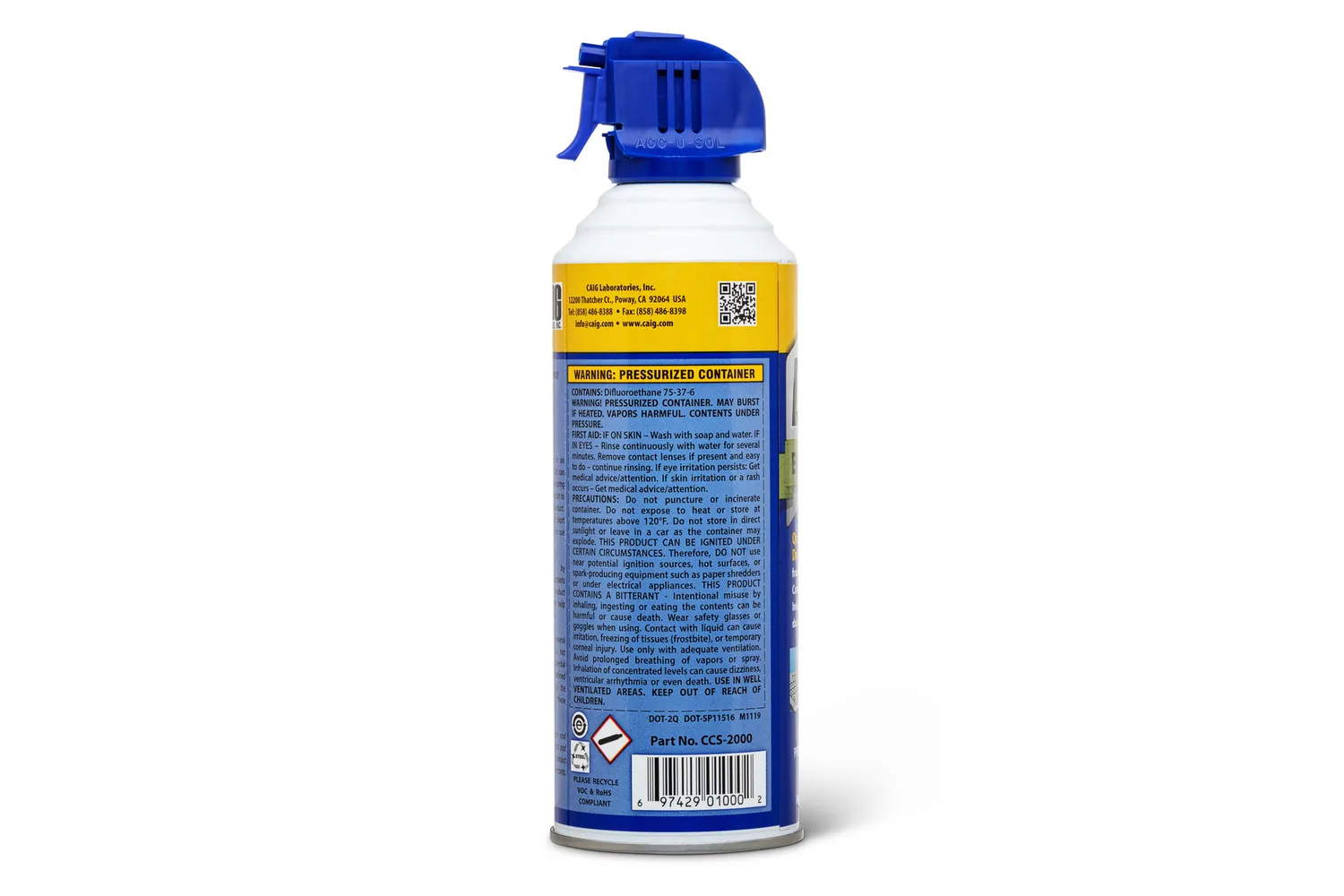 CAIG DustALL CCS-2000 Druckluftspray 422g für Elektronik
