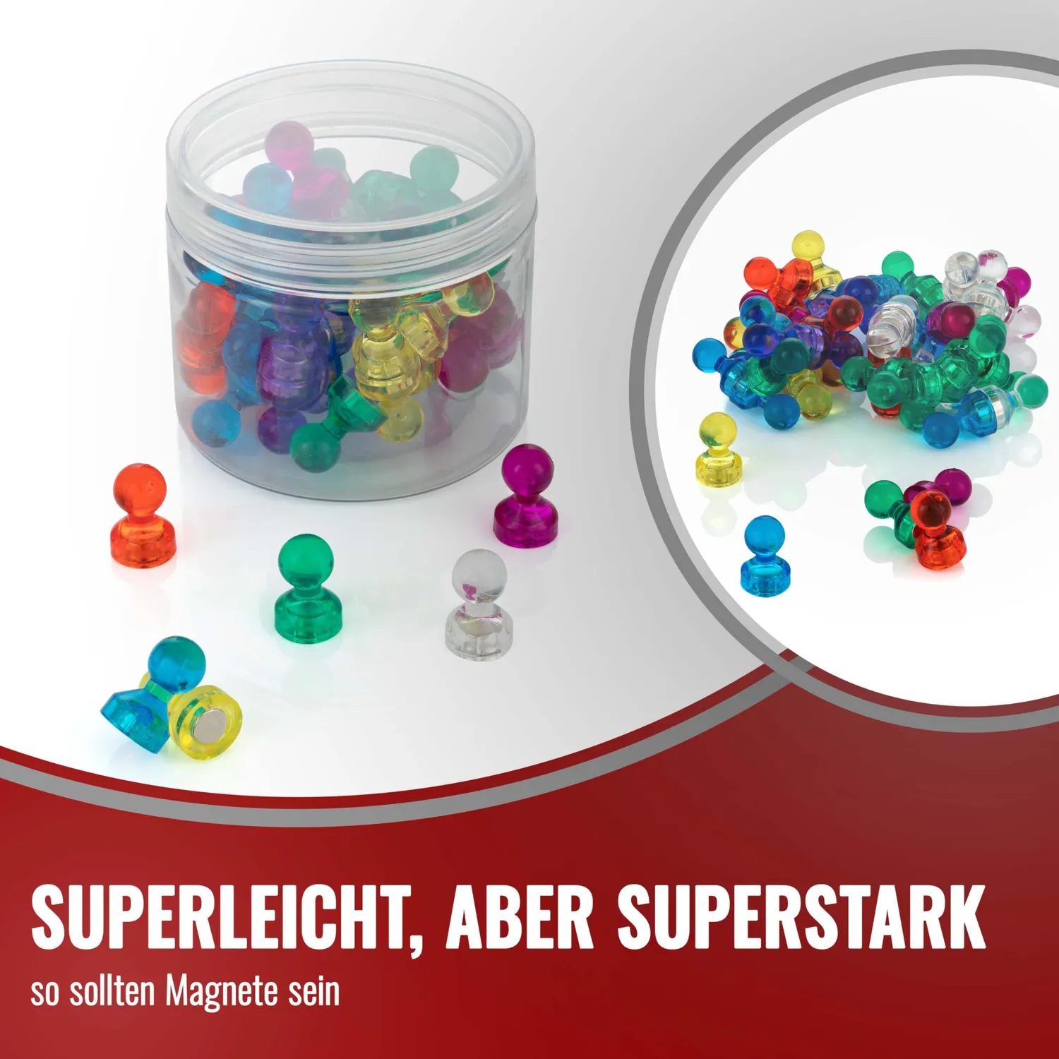 Poppstar Kegelmagnete 50er bunt Whiteboard 11x17mm Box