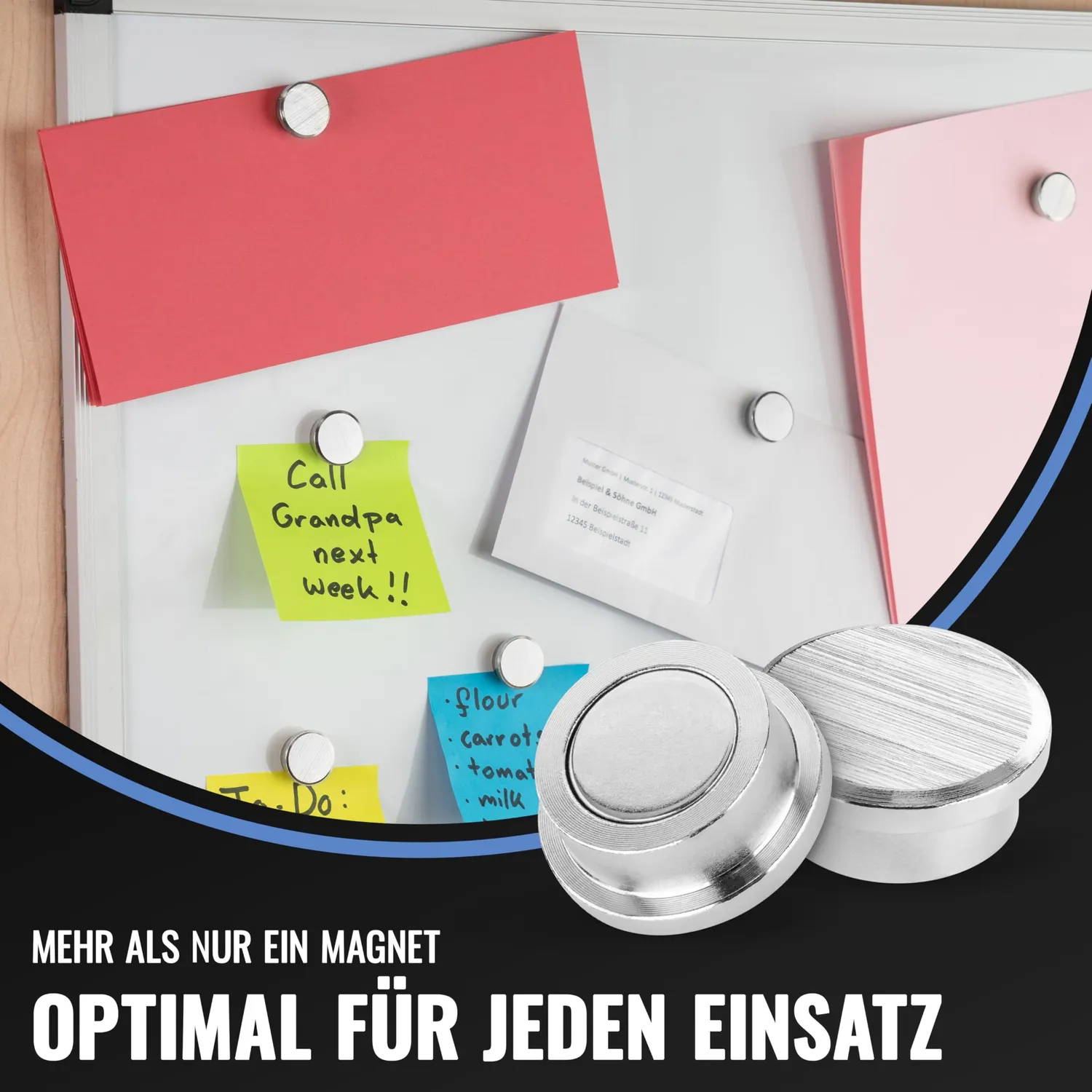 Poppstar Scheibenmagnete Ø22mm 9mm Neodym 7kg silber 10 St