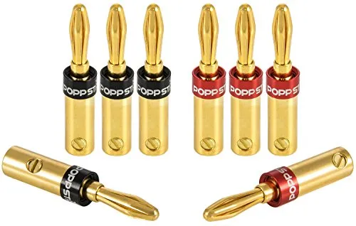 Poppstar High End Bananenstecker 8er-Set vergoldet