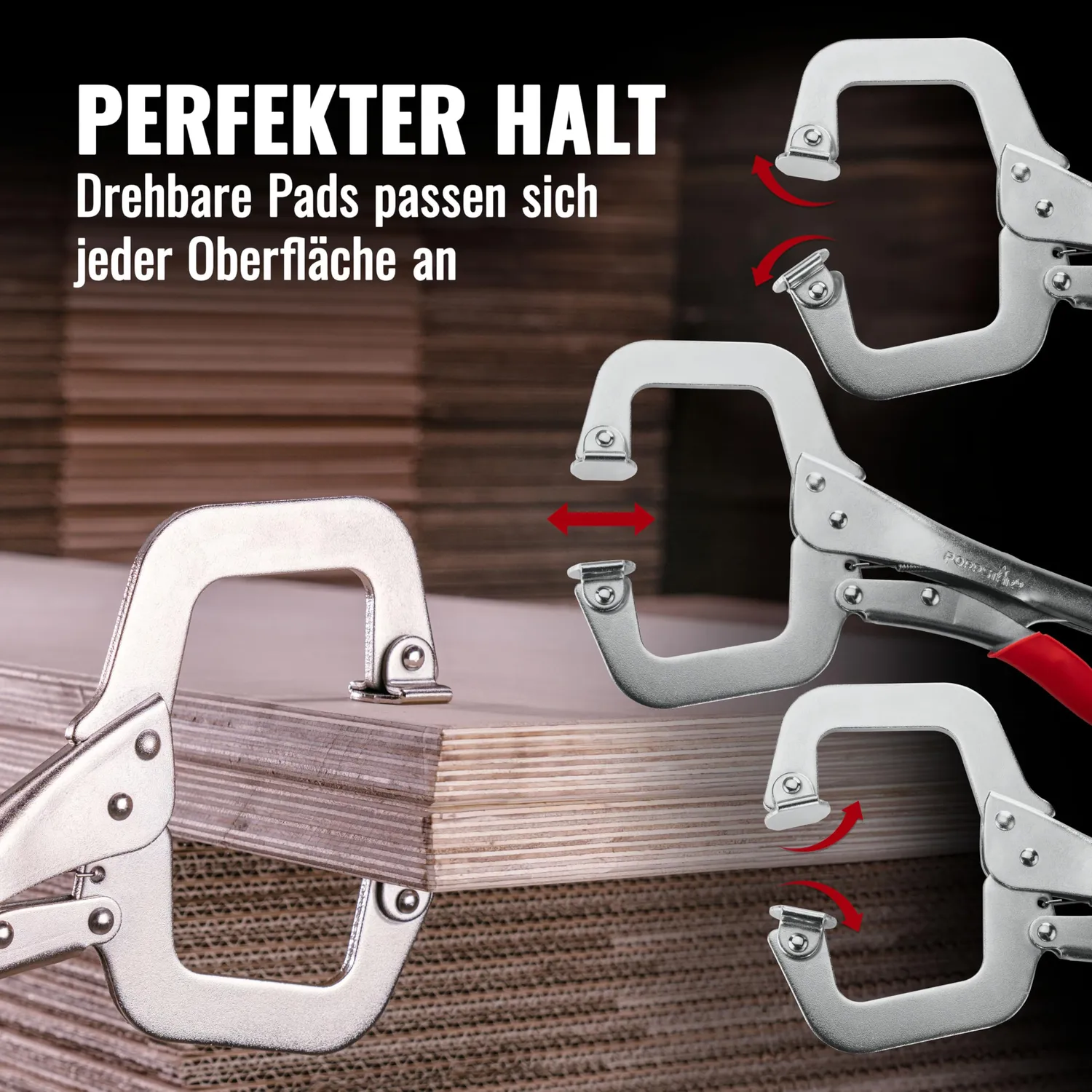 Poppstar C-Zwinge Metall 28cm 7cm Spannweite Einhand