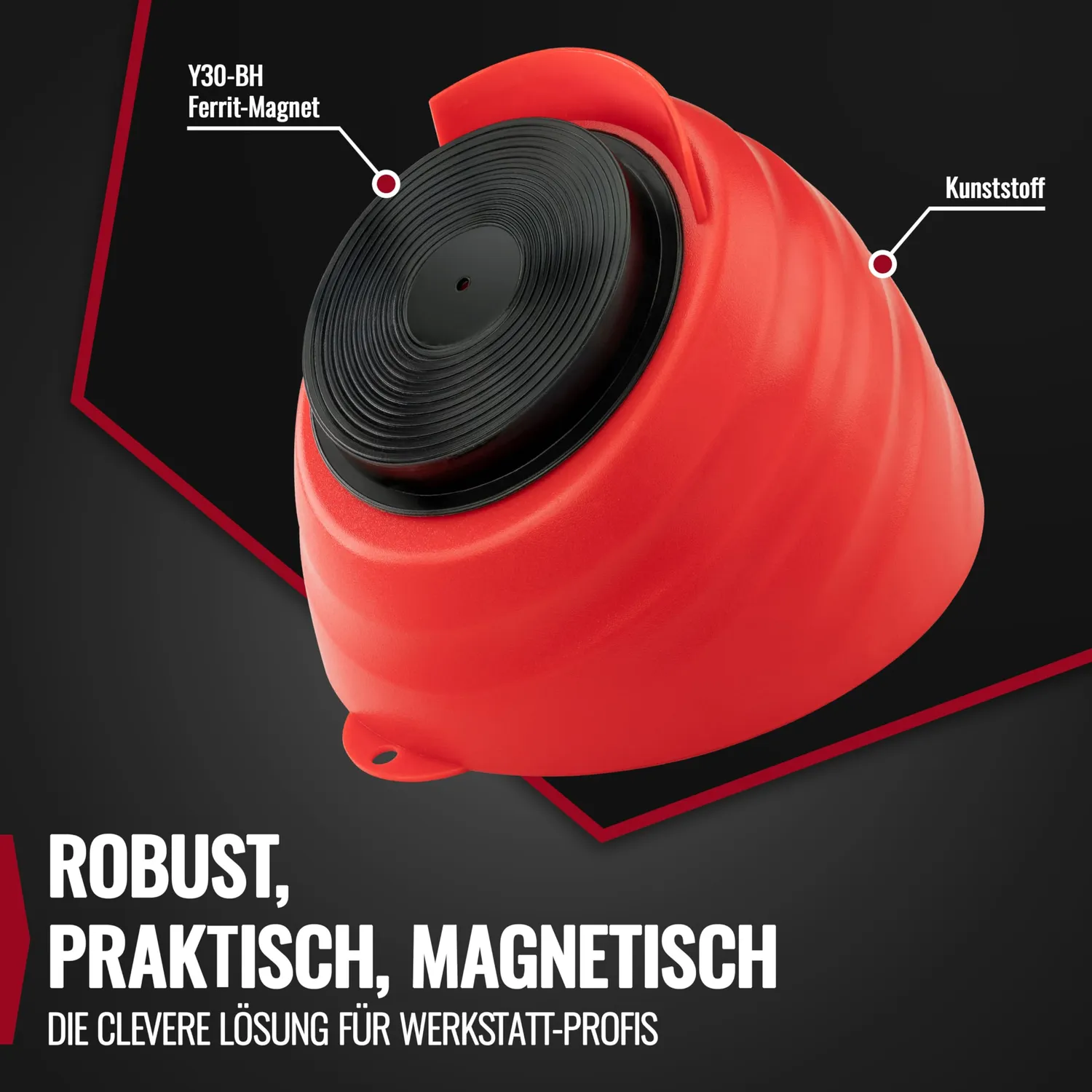 Poppstar Magnetschale rund 14,5 cm rot 2 Stück
