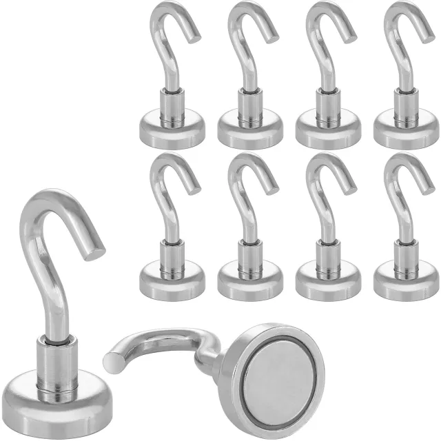 Poppstar Mini Magnethaken 10 Stück 8 kg Neodym