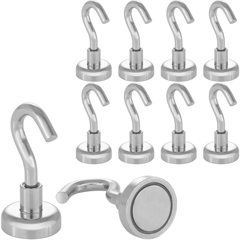 Poppstar Mini Magnethaken 10 Stück 8 kg Neodym