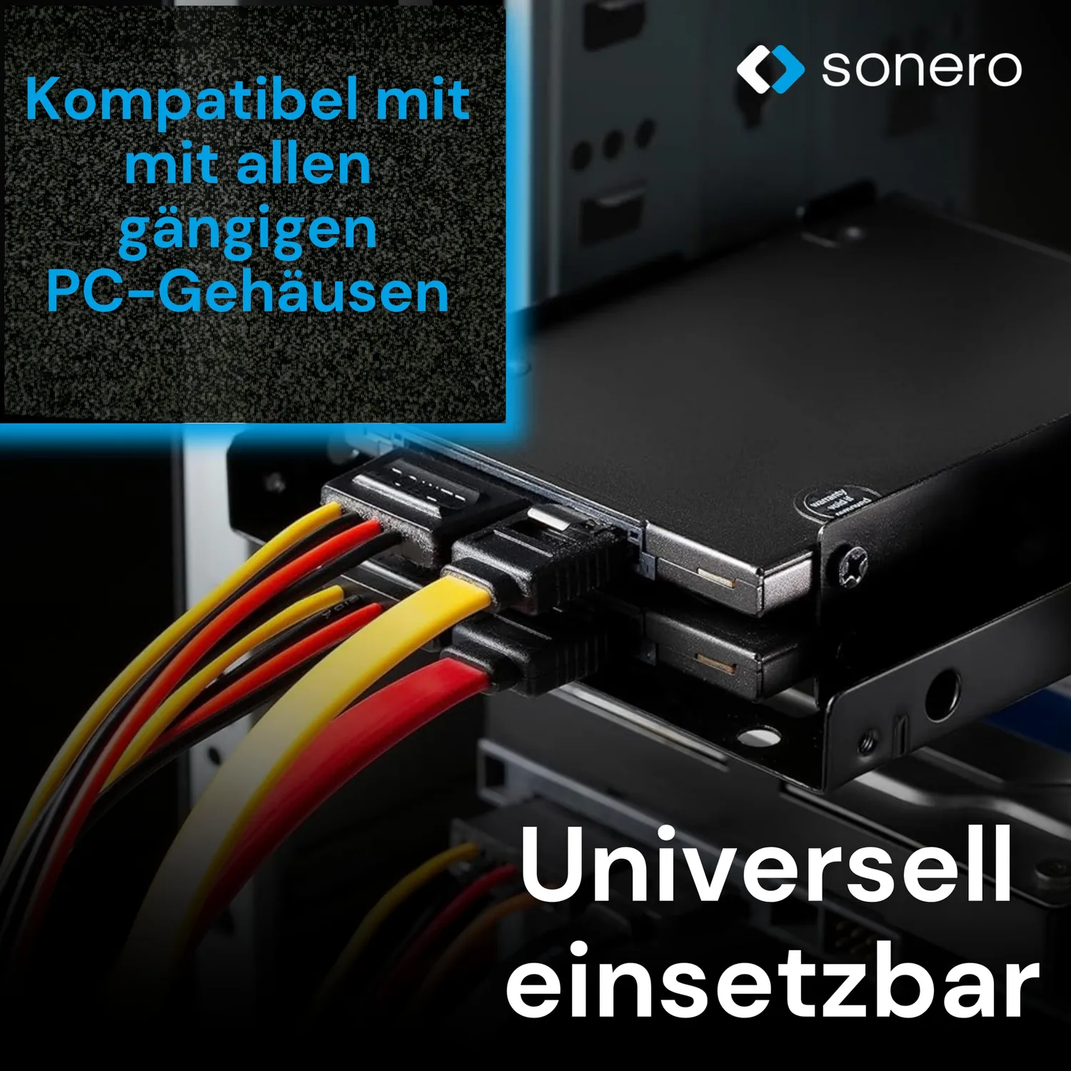 Sonero X-SATA-SET02 SSD Einbaurahmen Set 2x 2,5 auf 3,5 Zoll