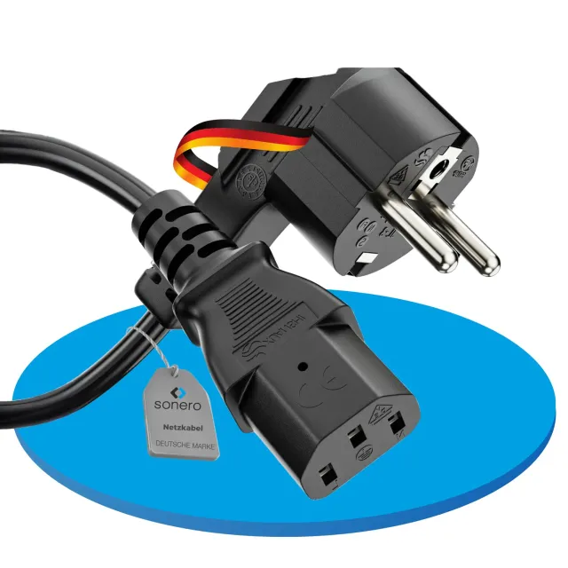 Sonero X-SKW-C13G-010B Kaltgerätekabel 1m schwarz Winkel