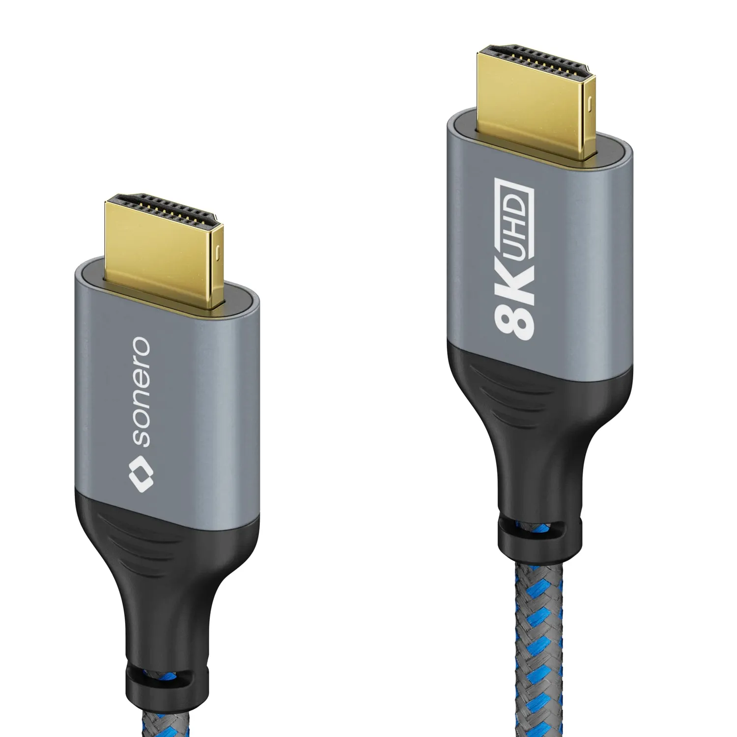 Sonero 8K HDMI-Kabel grau/blau 1,0 m HDMI 2.1 Baumwolle