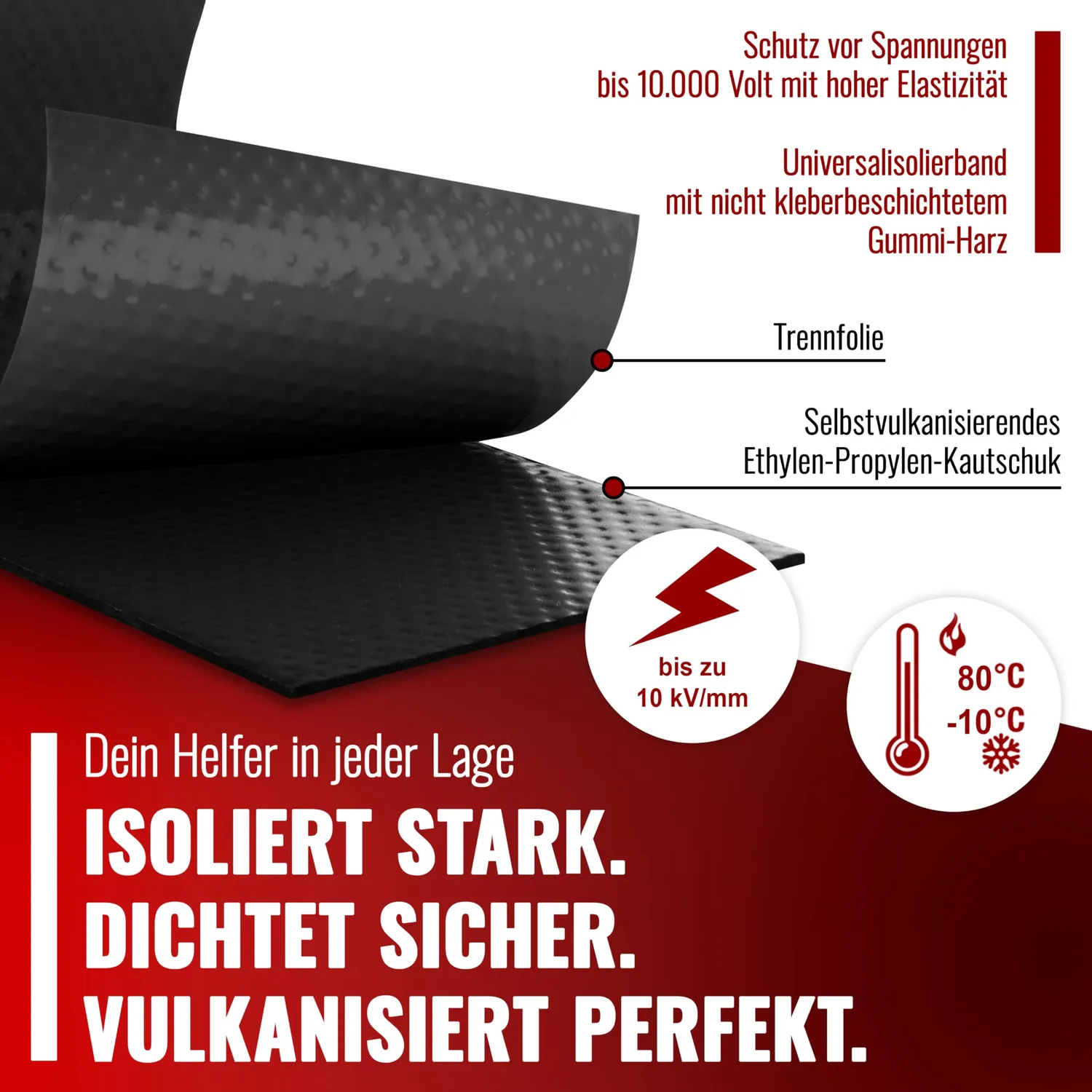 Poppstar Isolierband selbstverschweißend 5m schwarz