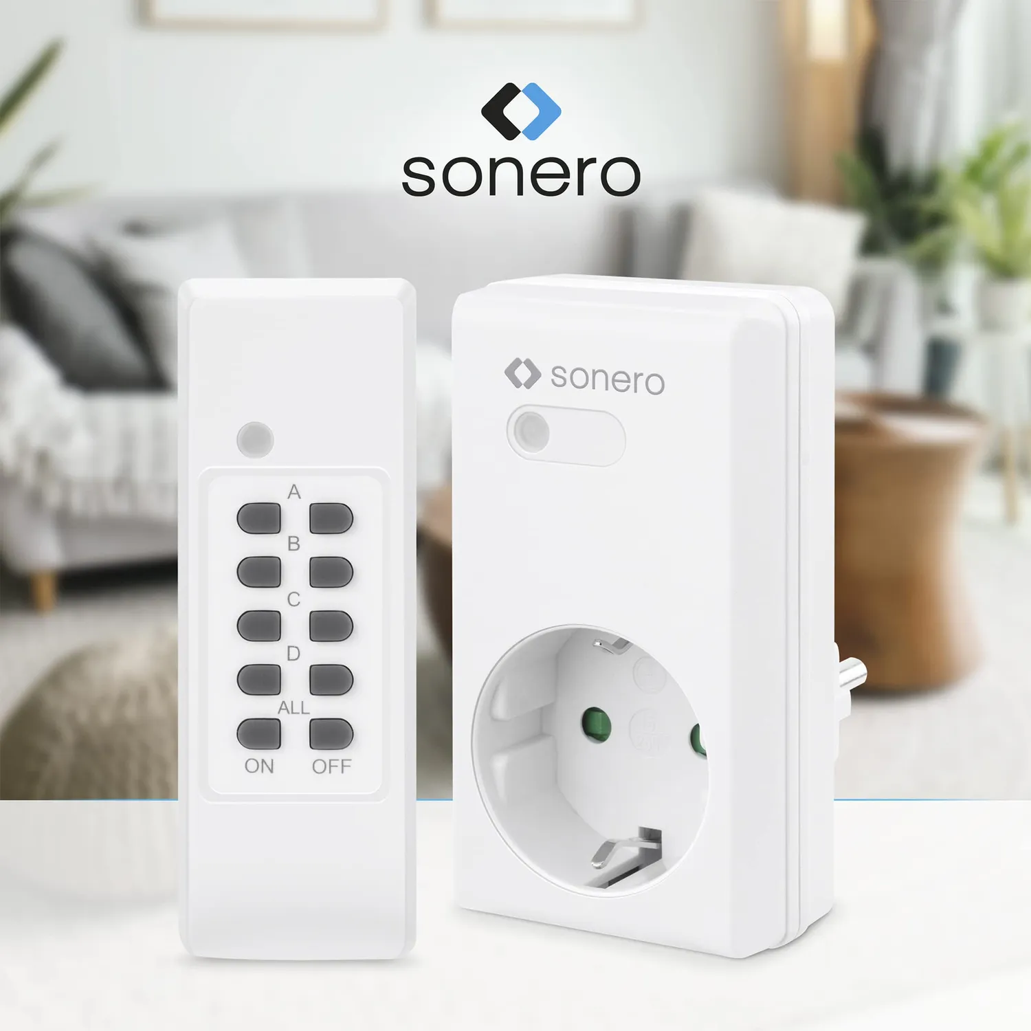 Sonero Funksteckdosen Set 1+1 1100W 30m weiß