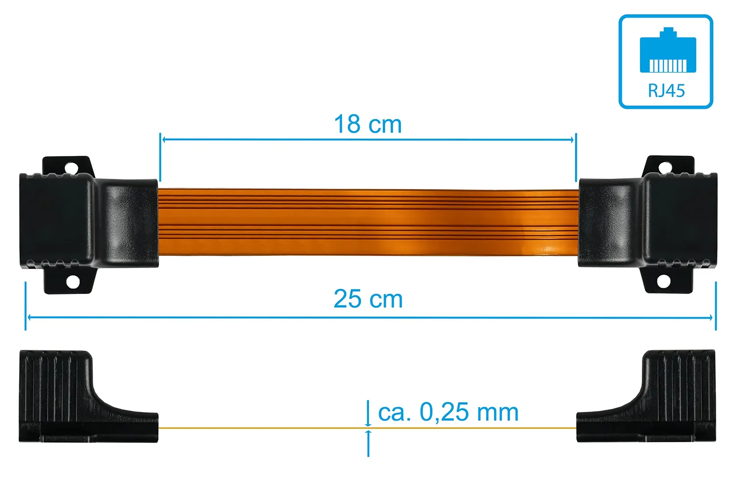 Good Connections RJ45 Fensterdurchführung 2er-Set 25cm