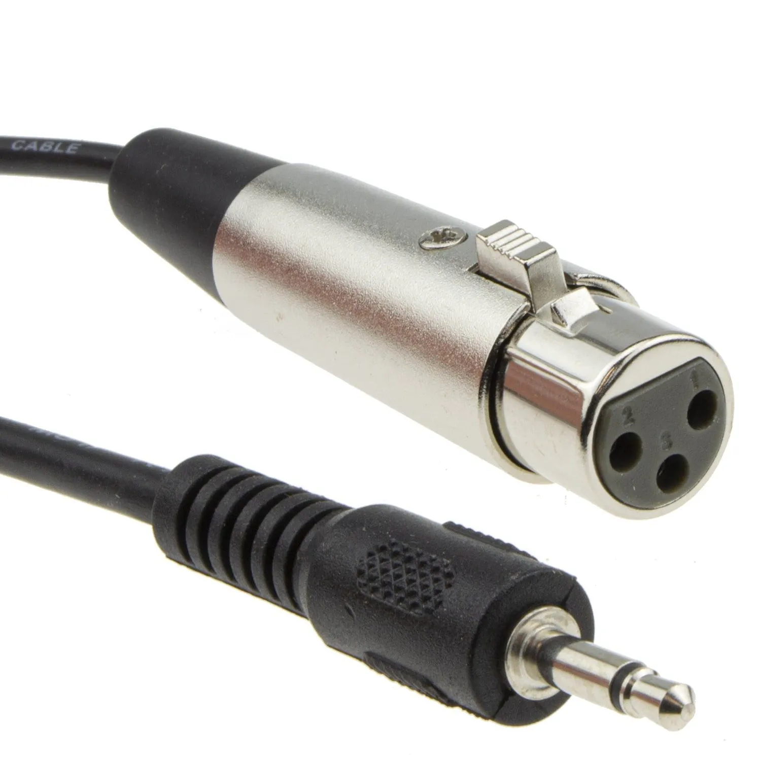 Kenable 3,5mm Klinke auf XLR Kabel 2m schwarz mono