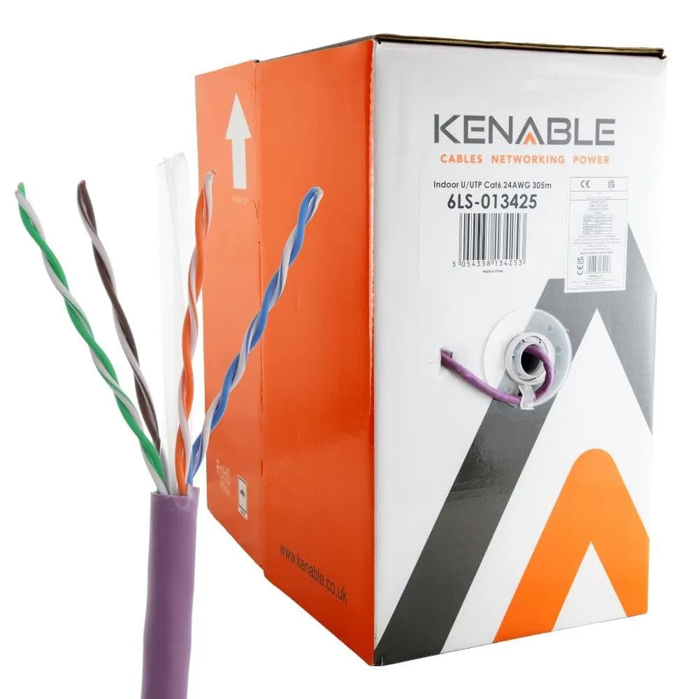 Kenable Cat6 Netzwerkkabel Rolle 30m violett OFC LSZH