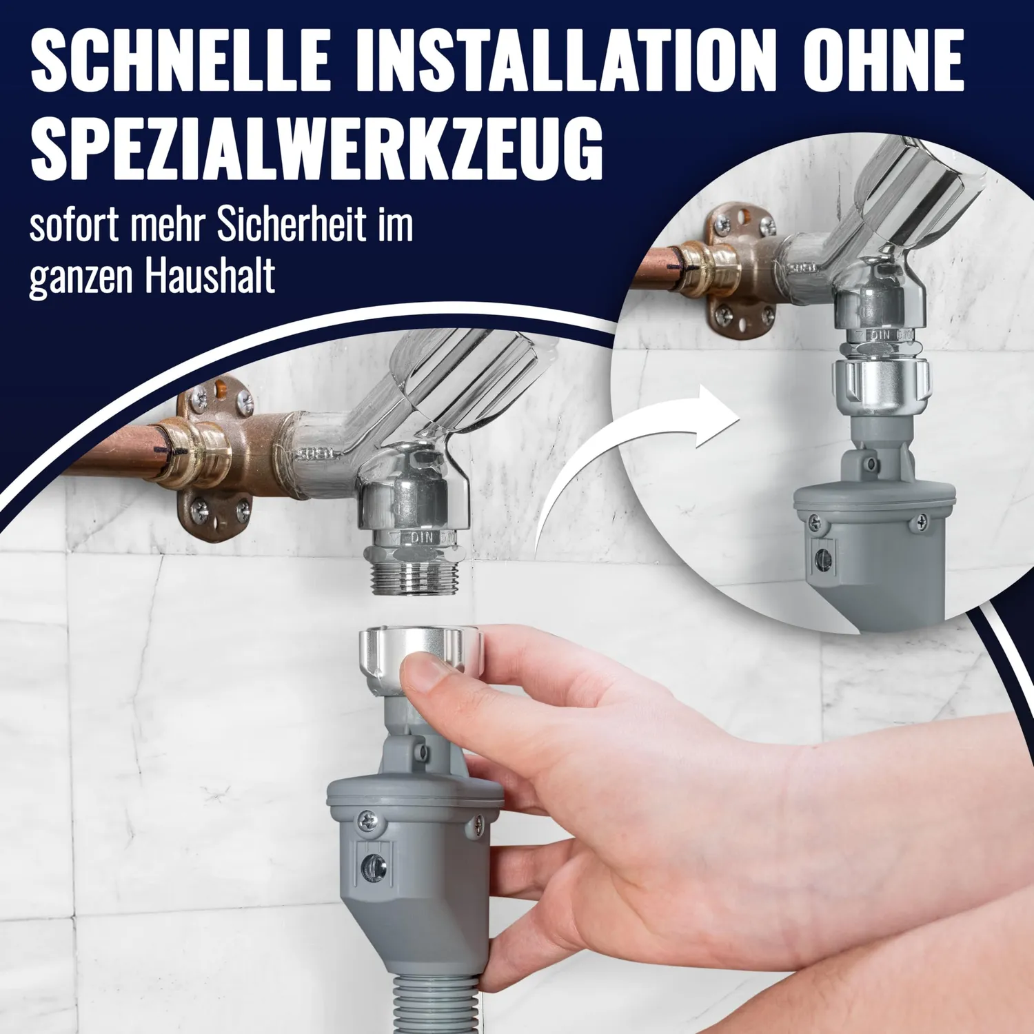 Poppstar Aquastop-Schlauch 1,5 m 3/4 Zoll Waschmaschine