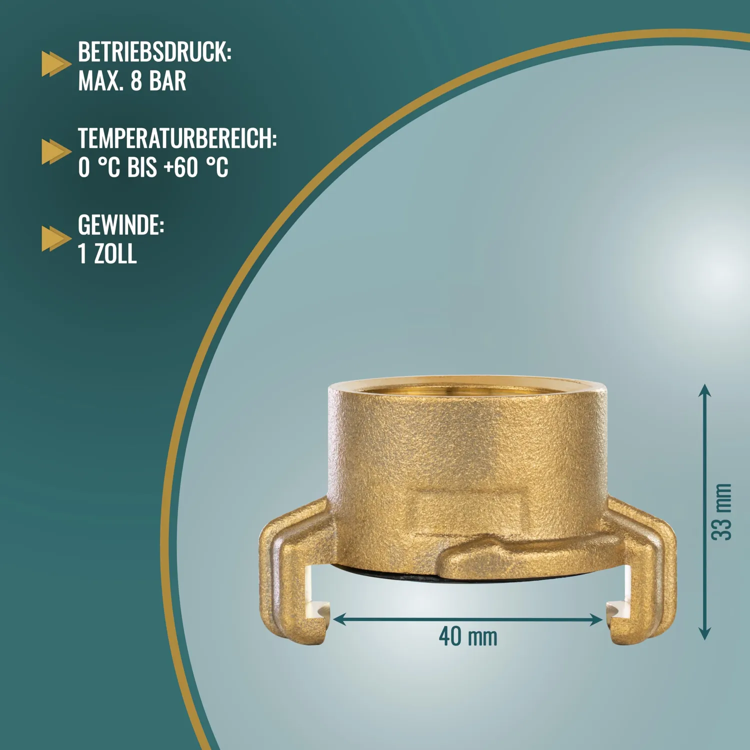 Poppstar Messing Schnellkupplung 1 Zoll Innengewinde