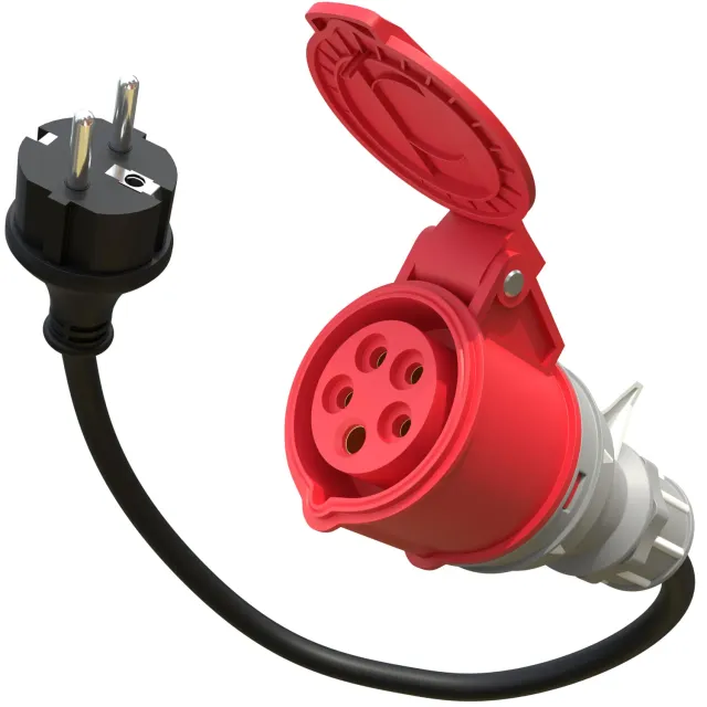 Poppstar CEE-Adapter 45cm Schuko-Stecker auf CEE-Kupplung 16A IP44