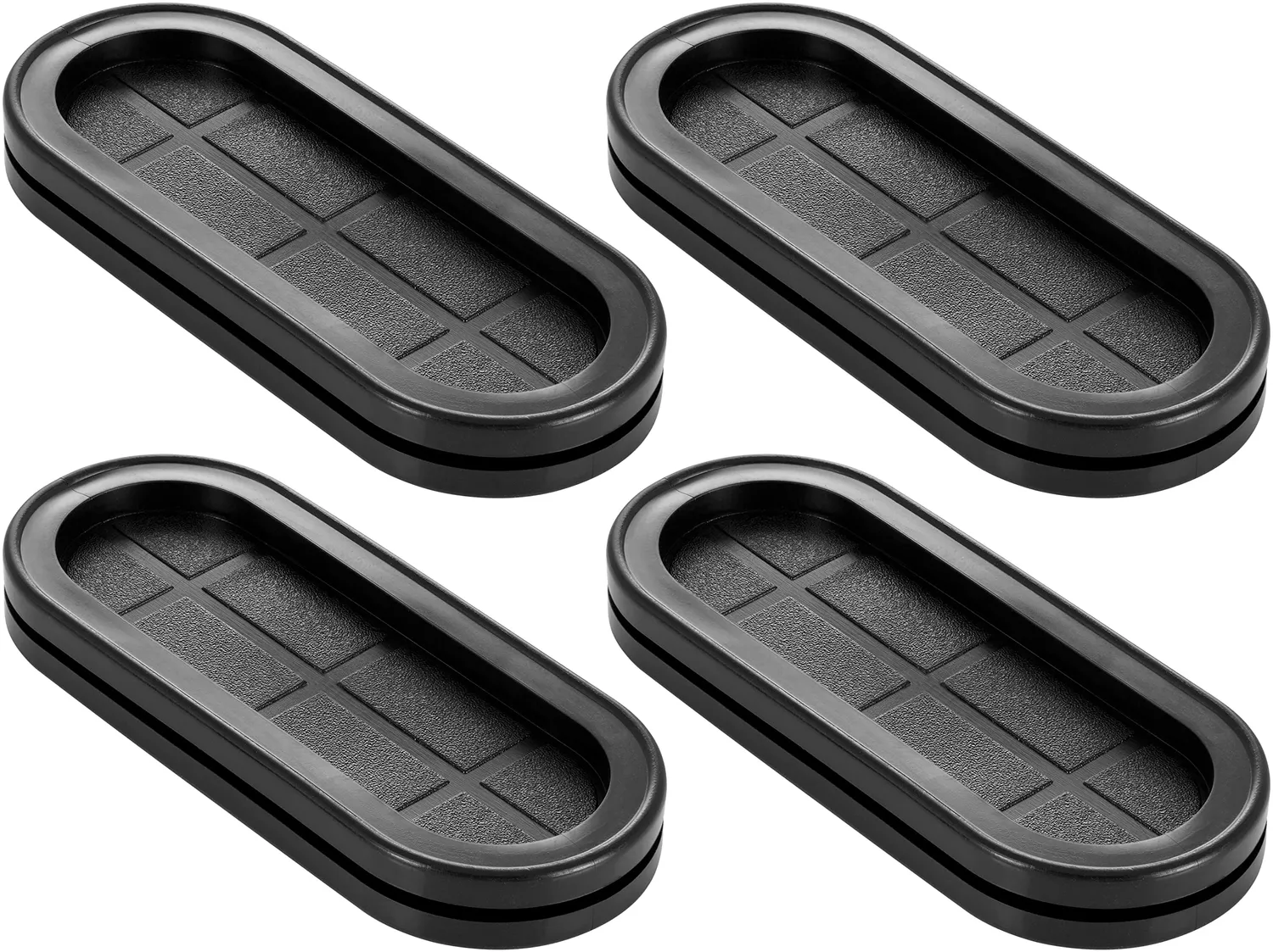 Poppstar Kabeltüllen oval 10 Stück schwarz Gummi