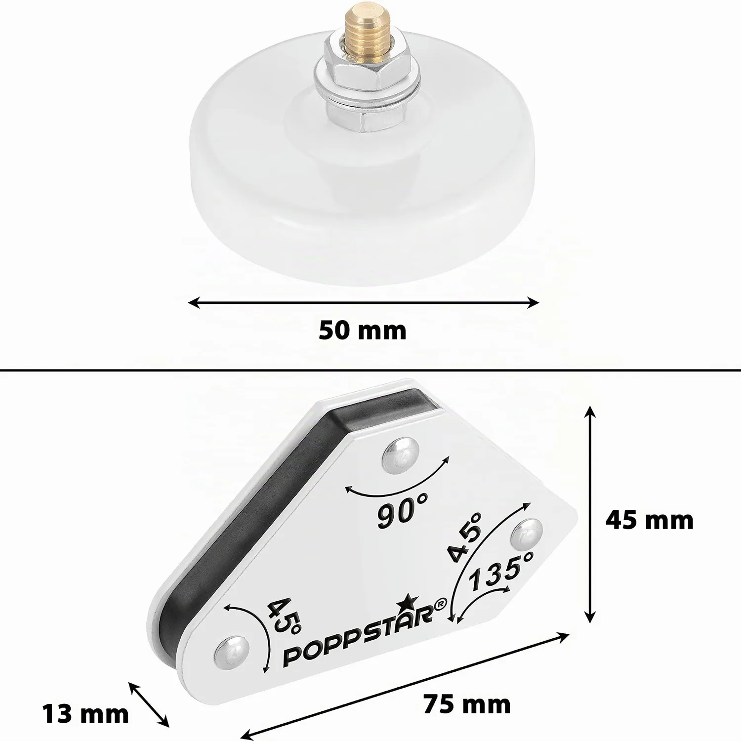 Poppstar Mini Magnet-Schweißwinkel Set 6-teilig magnetisch