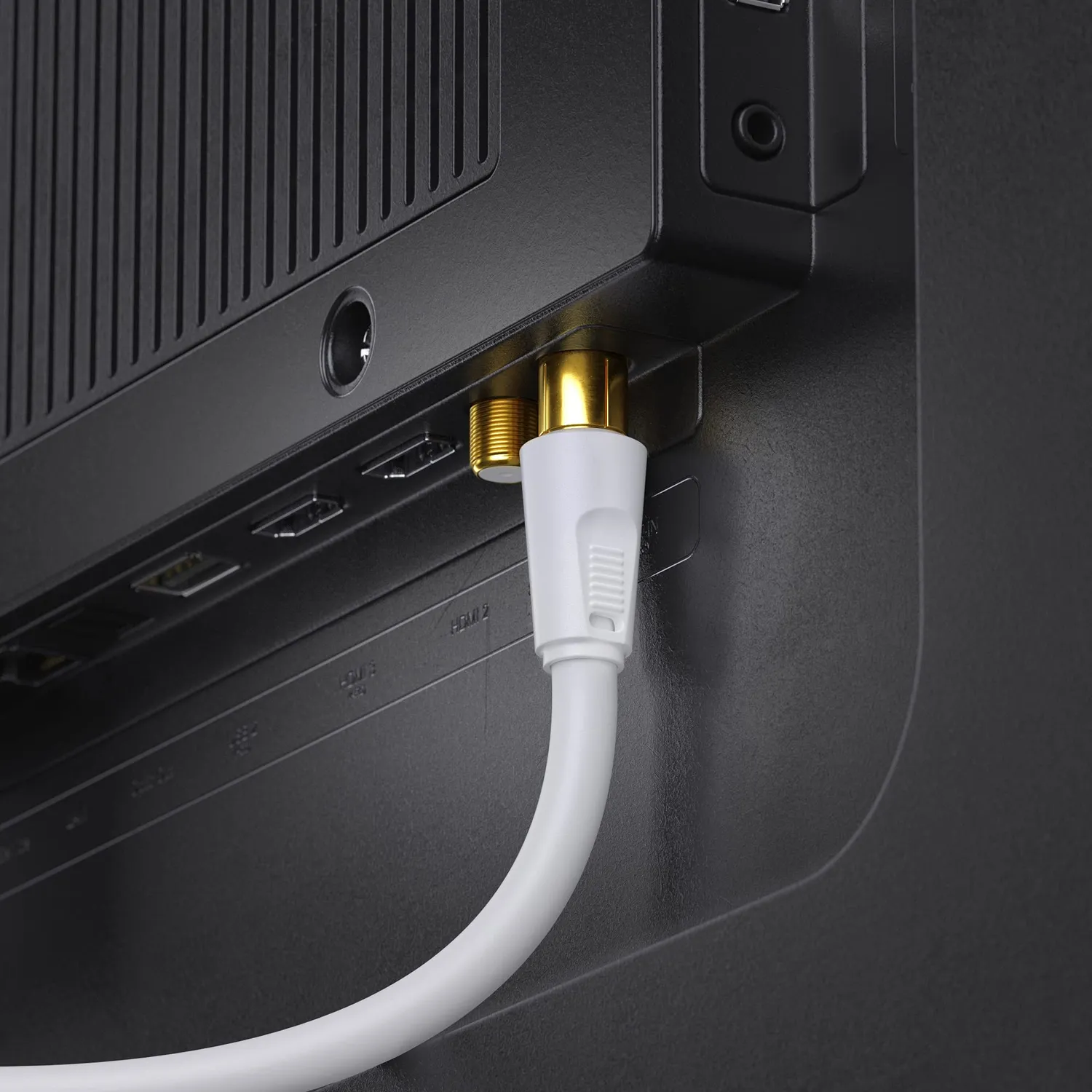 Sonero Antennenkabel IEC Stecker-Buchse 2 m weiß 4-fach geschirmt