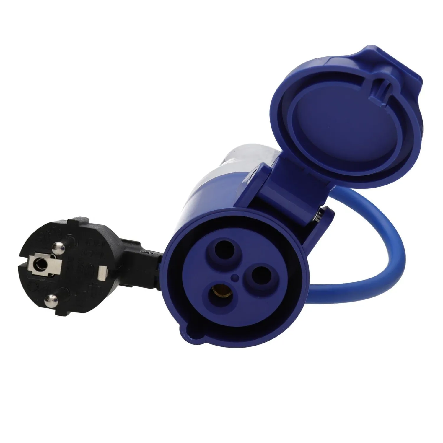 Kenable Schuko auf CEE 16A Camping Adapter blau