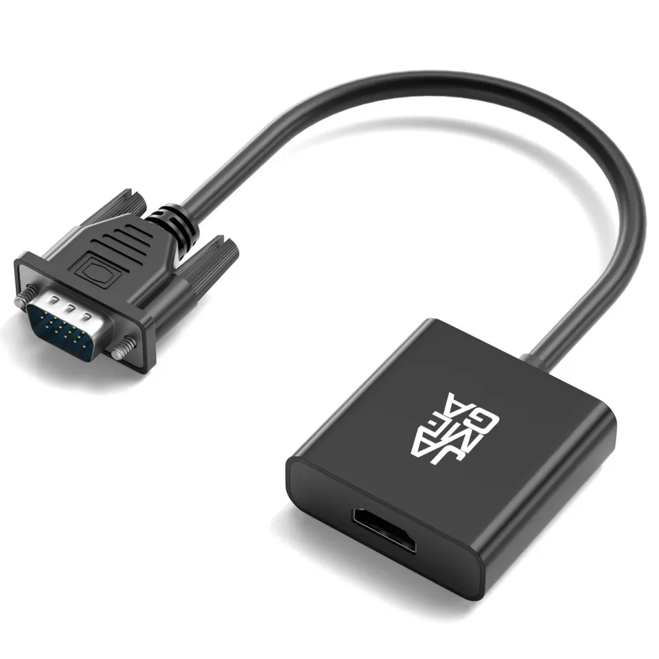 Jamega VGA auf HDMI Adapter 1er Pack mit Audio 1080p