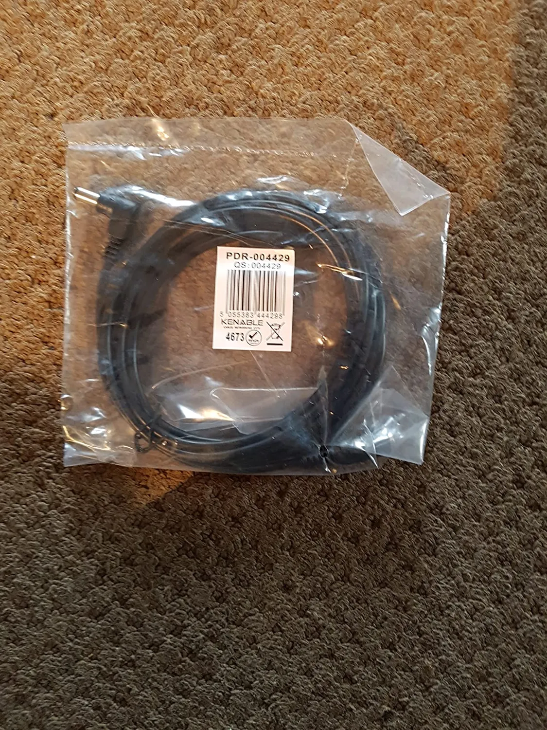 Kenable DC Verlängerungskabel 5,5x2,1mm gewinkelt 3m schwarz