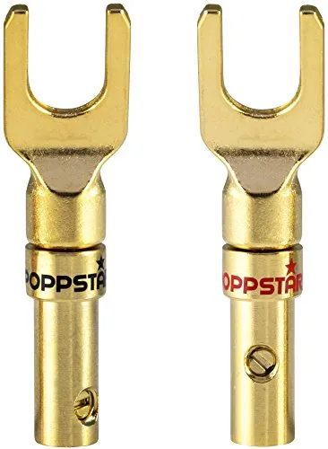 Poppstar Gabel Kabelschuhe 2 Stück vergoldet 4mm²