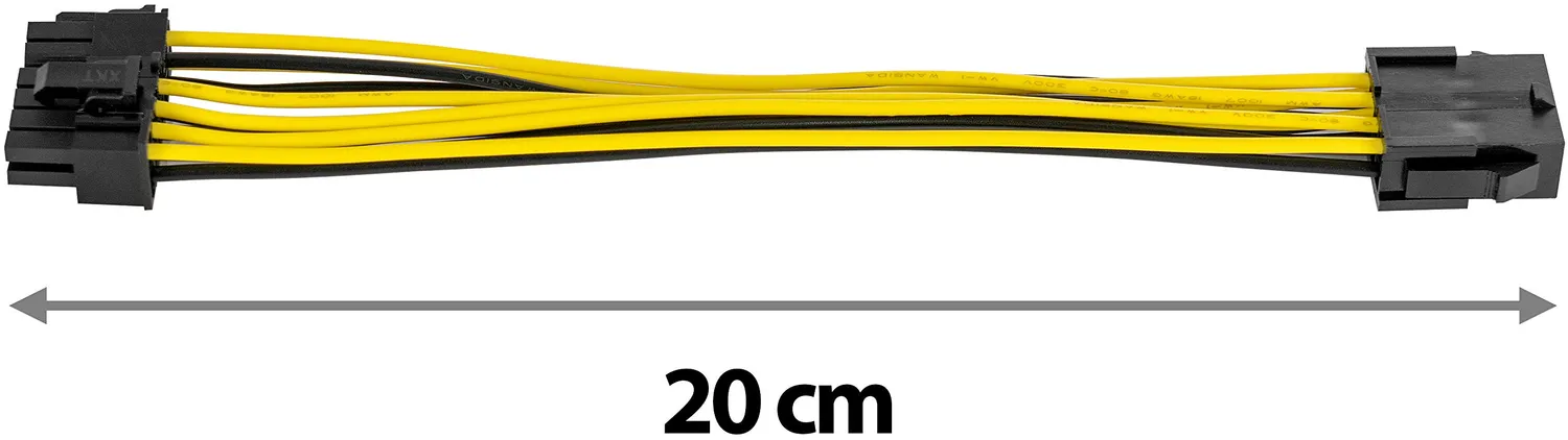 Poppstar 8-Pin auf 8+4-Pin CPU-Verlängerungskabel 20cm ATX
