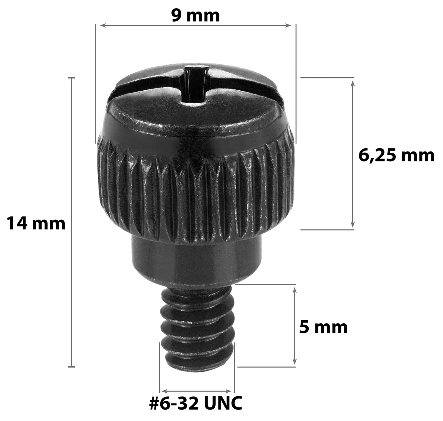 Poppstar Rändelschrauben #6-32 x 6mm PC-Gehäuseschrauben 25 Stück schwarz