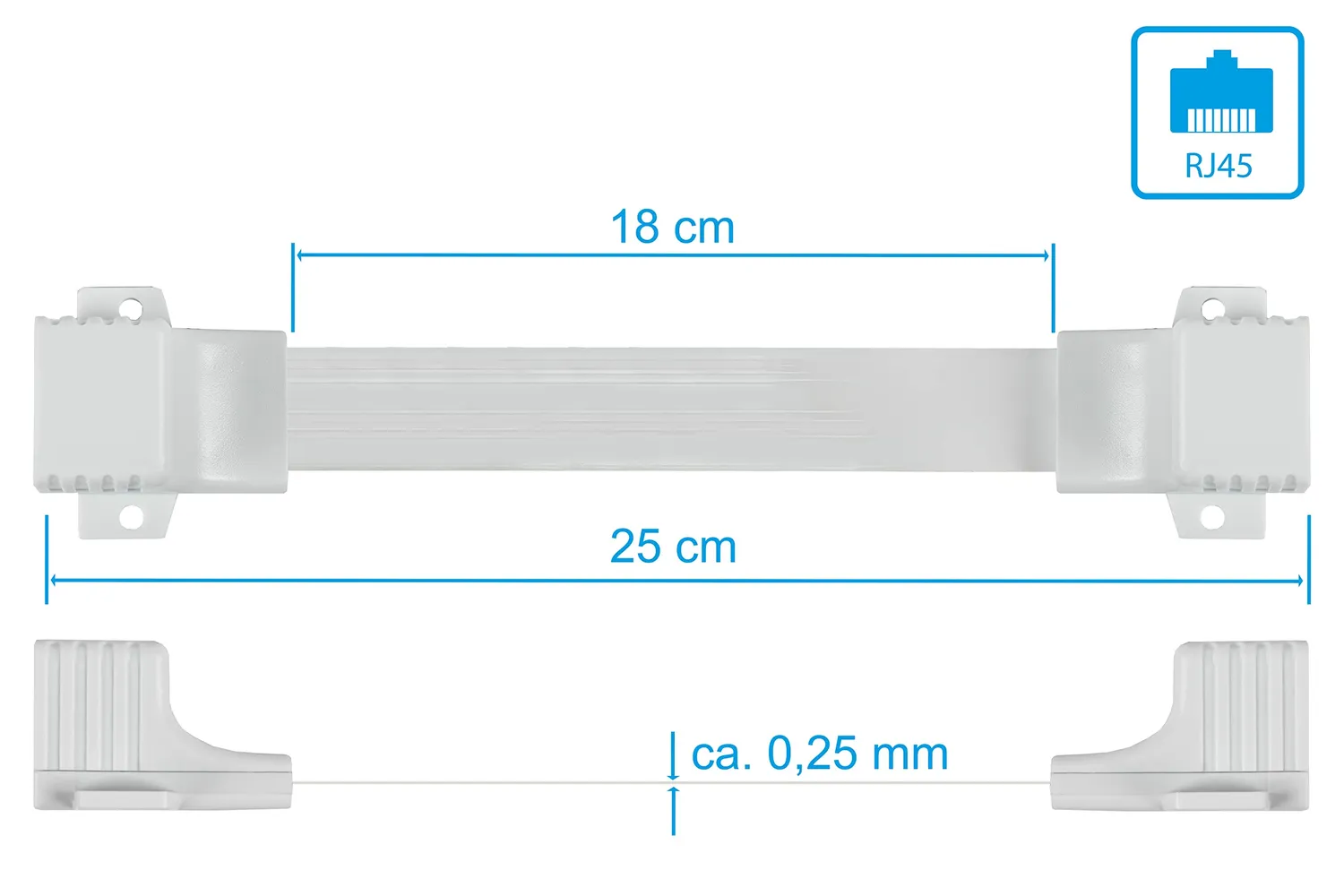 Good Connections RJ45 Fensterdurchführung 3er-Set 25cm weiß