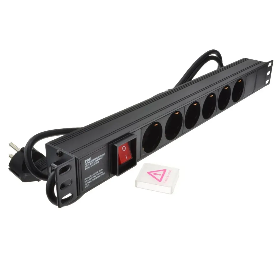Kenable Rack PDU 6-fach Steckdosenleiste 19 Zoll 1,8 m mit Schalter