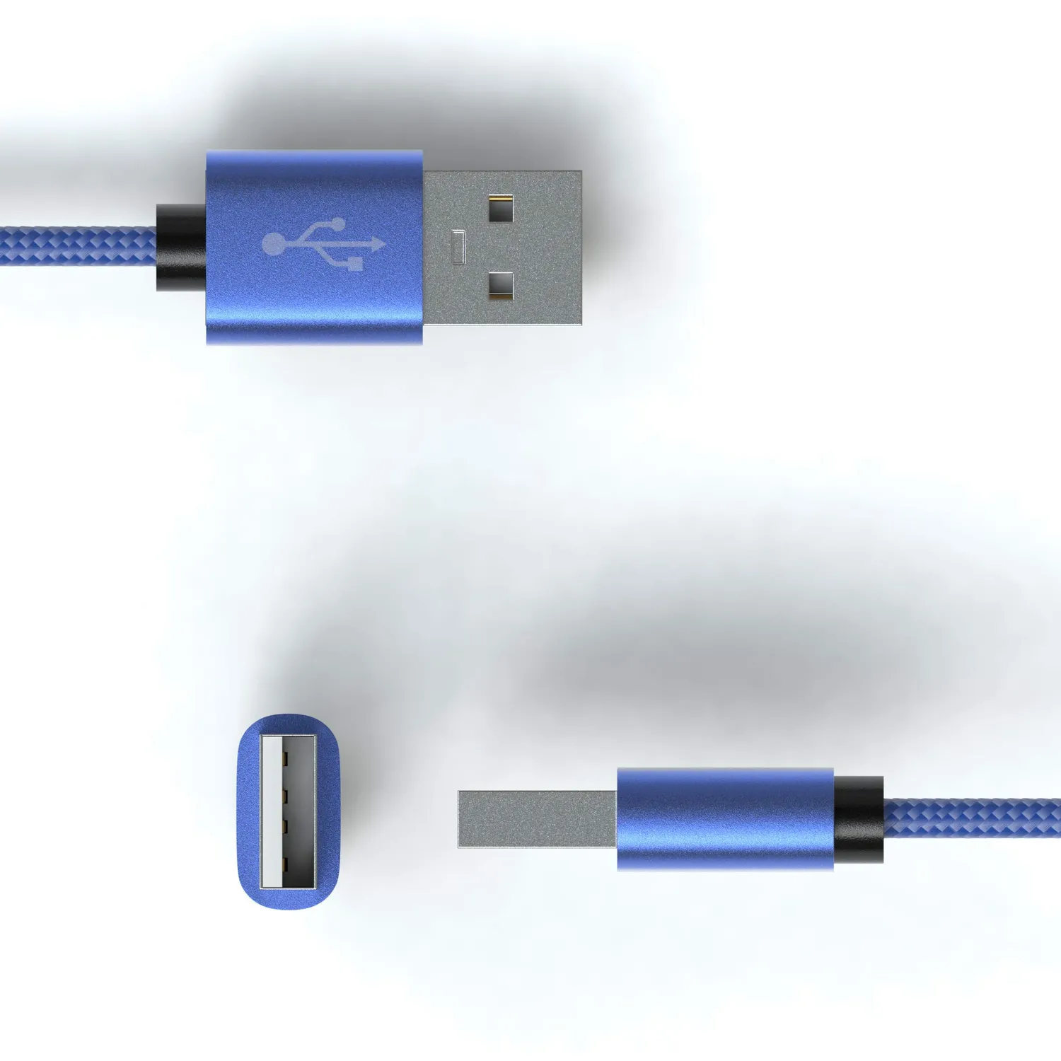 JAMEGA USB C auf USB-A Kabel 1 m blau Nylon