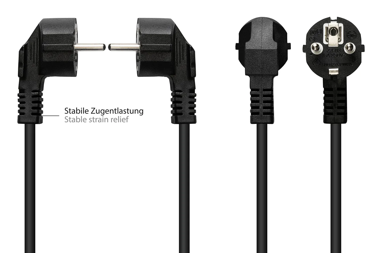 Good Connections Schuko-Verlängerung IP44 2 m schwarz 16A