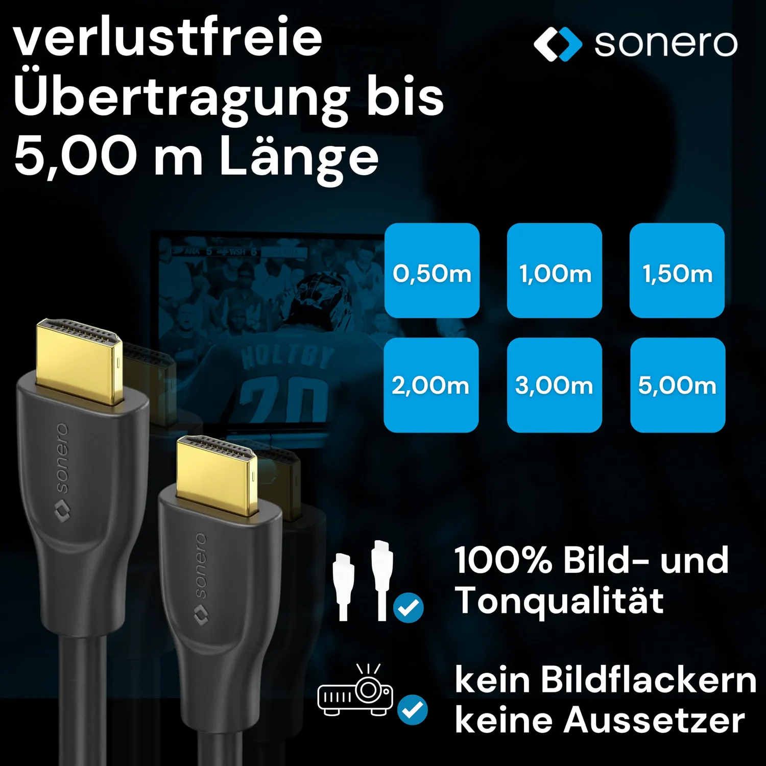 Sonero X-PHC010-050 HDMI Kabel 5 m schwarz High Speed