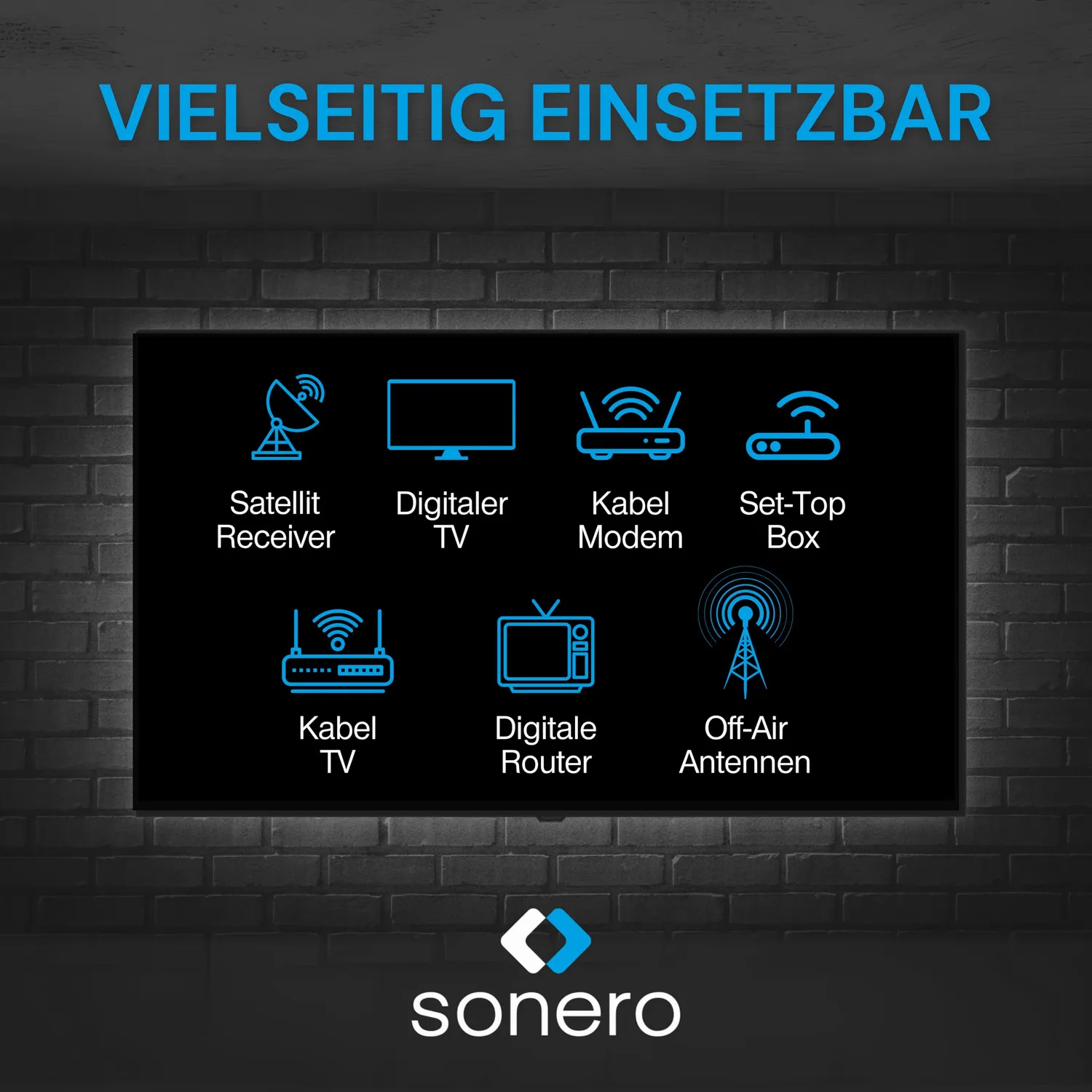 Sonero SAT-Antennenkabel Koaxialkabel 7,5 m weiß 4fach