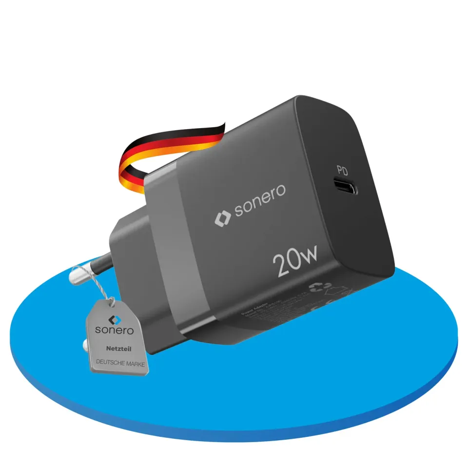 Sonero USB-C-Ladegerät 20W schwarz PD Schnelllader