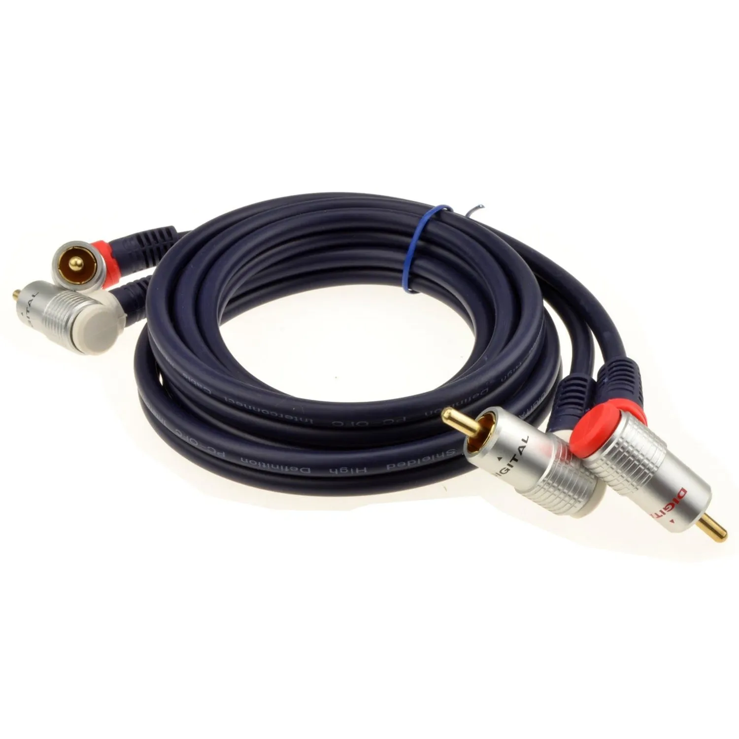 Kenable OFC Cinch Kabel gewinkelt 1,5m Stereo