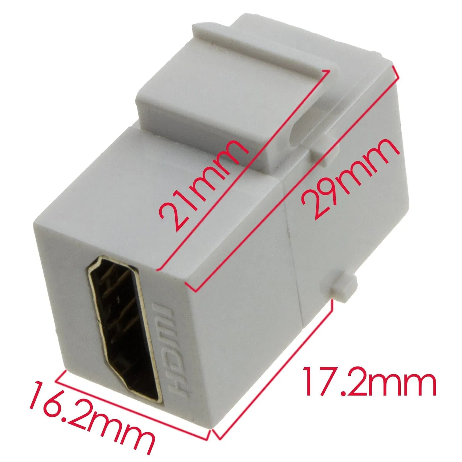 Kenable HDMI Keystone Modul weiß Kupplung Snap-In