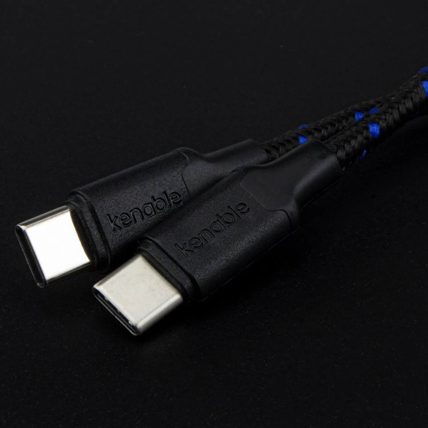 Kenable USB-C auf USB-C Kabel 2m Schwarz Nylon PD