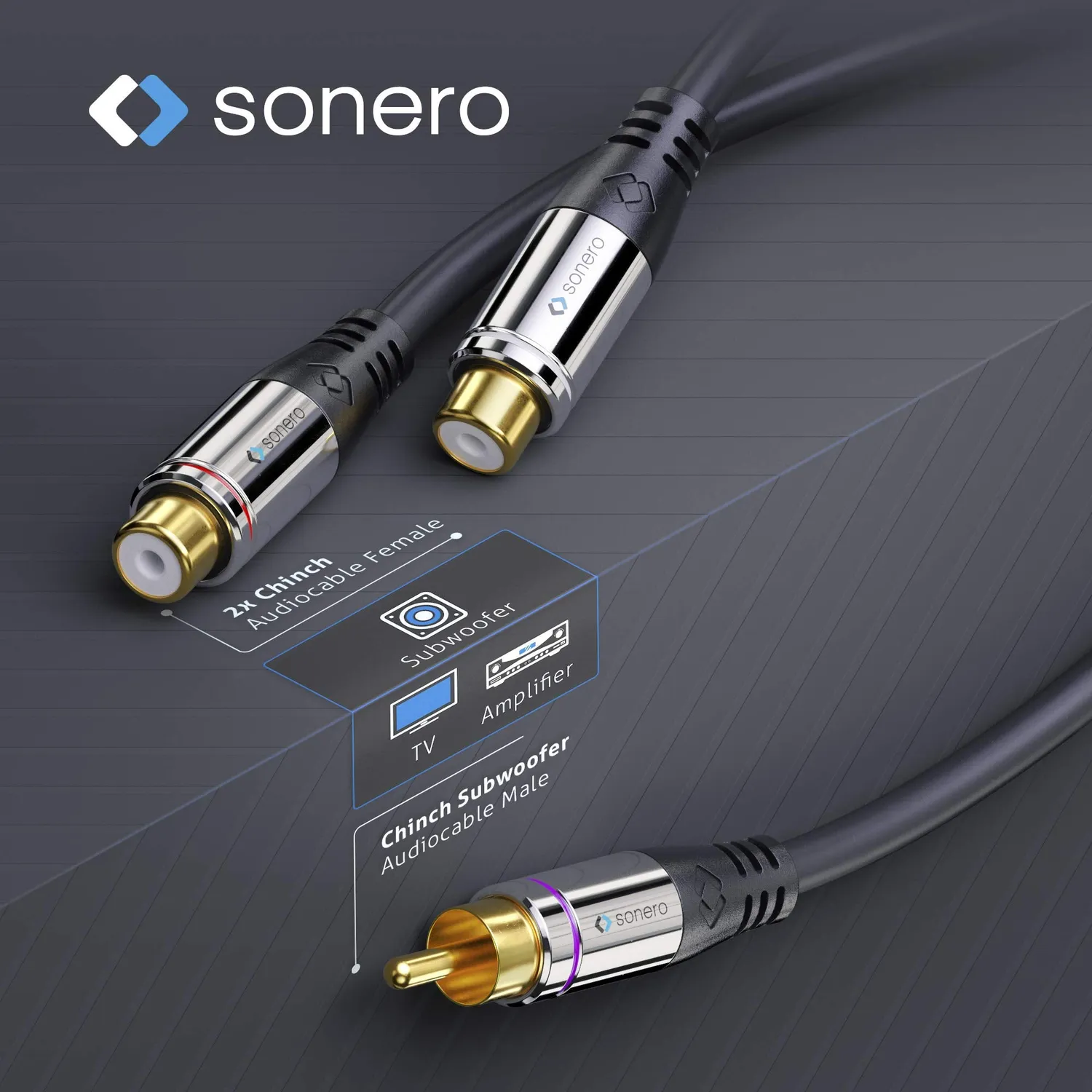 Sonero S-ACA010 Subwoofer Adapter 0,2 m schwarz Cinch Y