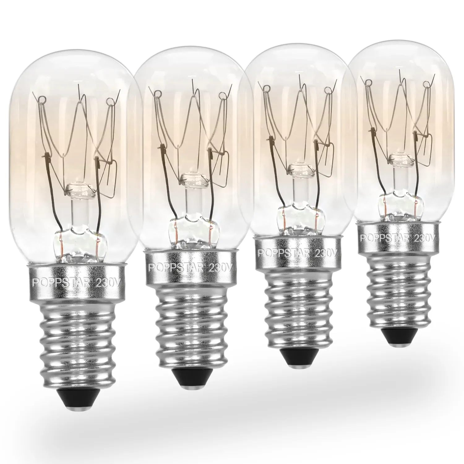 Poppstar Kühlschranklampe E14 15W warmweiß 2er Pack