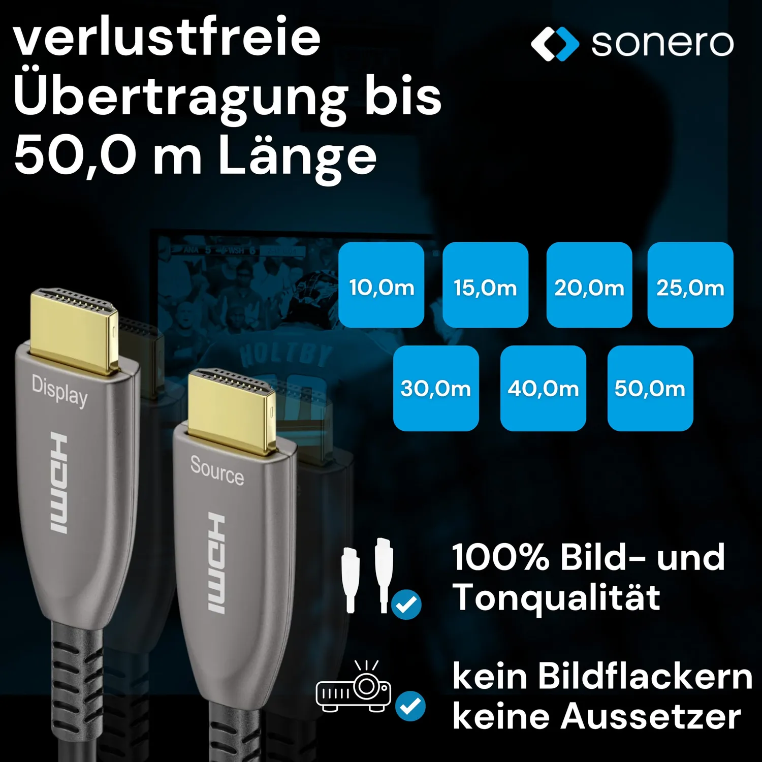 Sonero X-AOC210-200 HDMI Kabel 20 m Glasfaser 4K60Hz