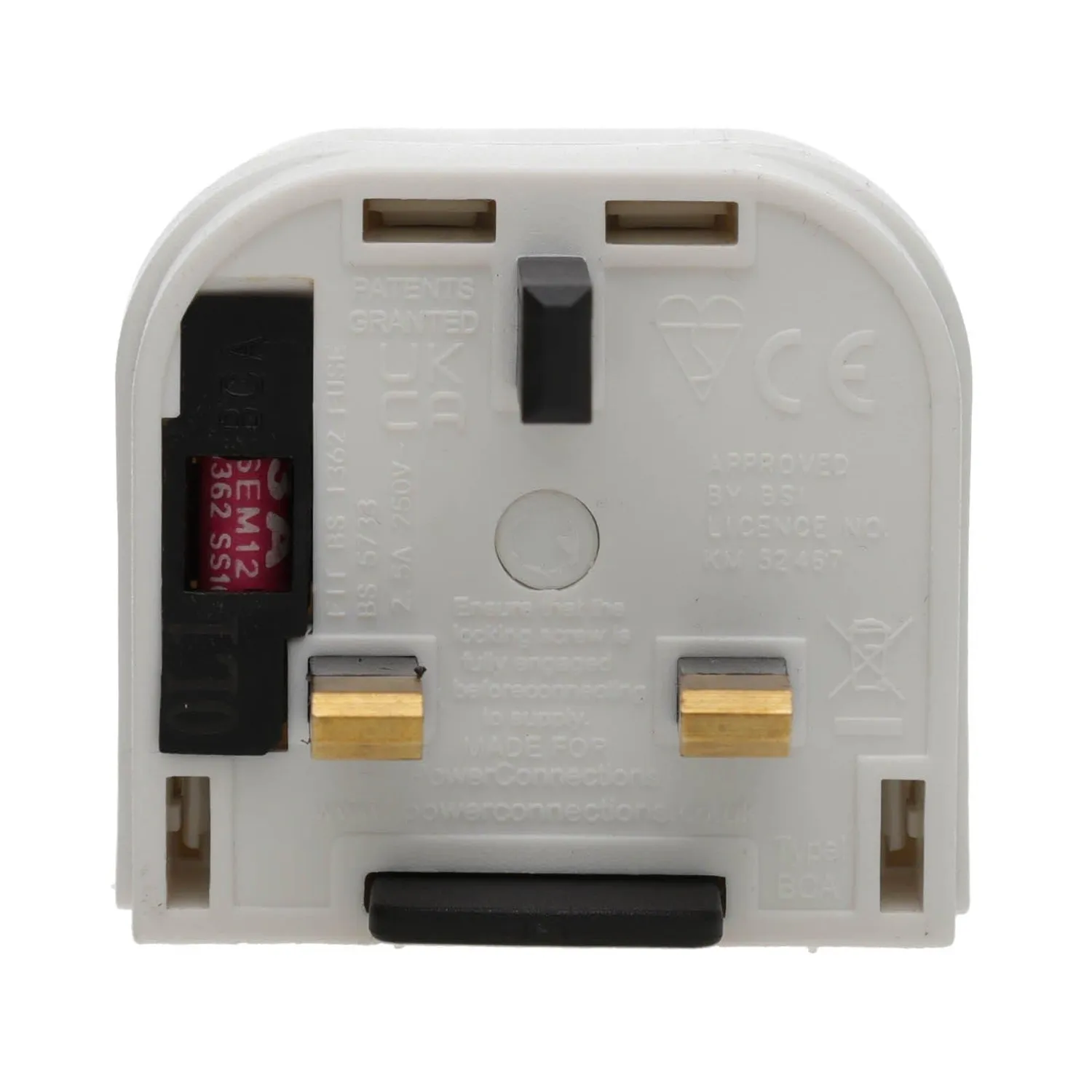 Kenable BCA Euro 2-Pin zu UK Stecker-Adapter Weiß 3A