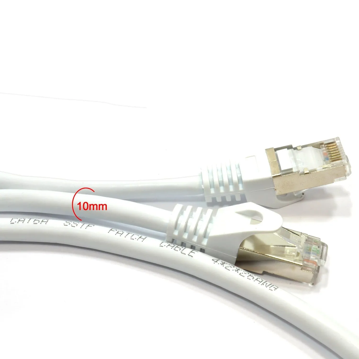 Kenable Cat6A Netzwerkkabel SSTP RJ45 10 m weiß